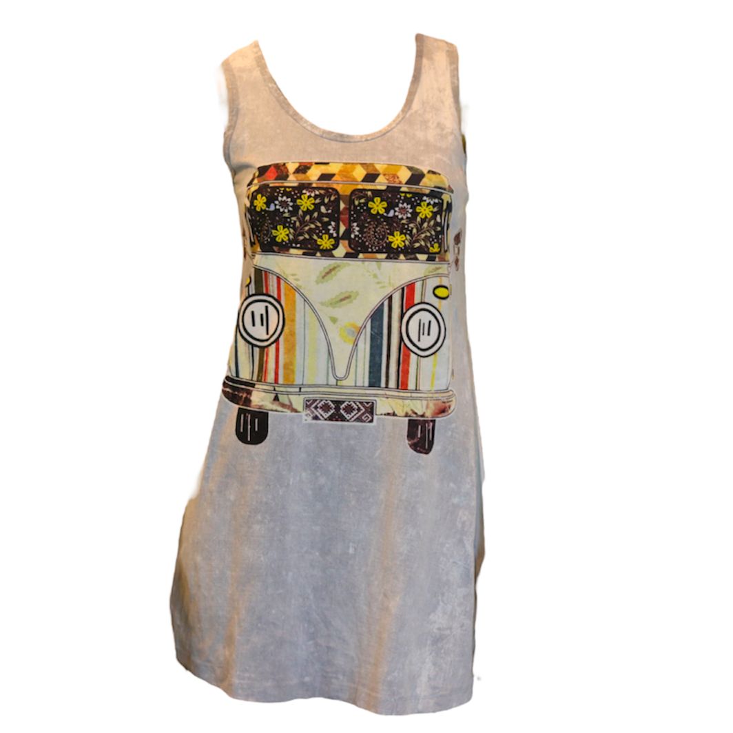 Road Tapestry Bus Tank Dress By No Time