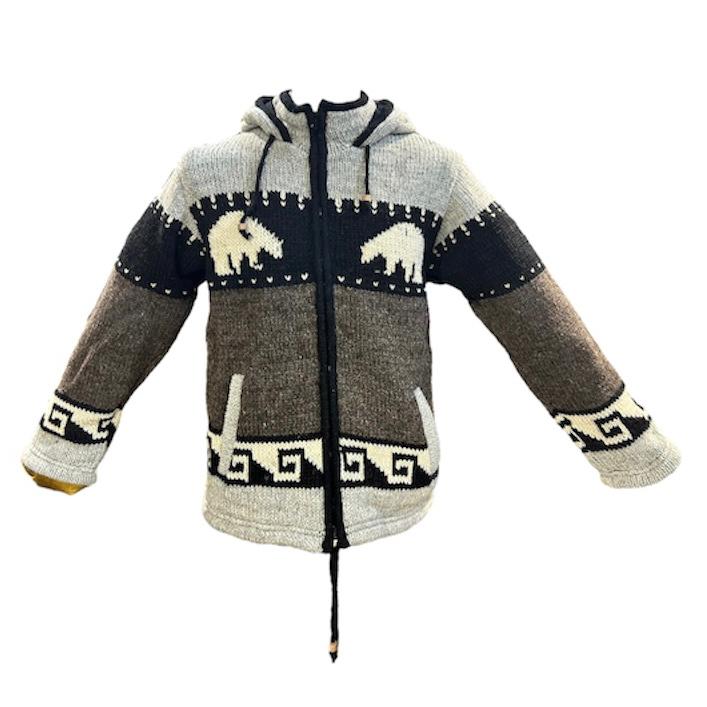 Everest Northern Polar Bear 100% Wool Jacket with Fleece Lining