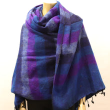 Load image into Gallery viewer, Himalayan Blanket Shawl - Blueberry

