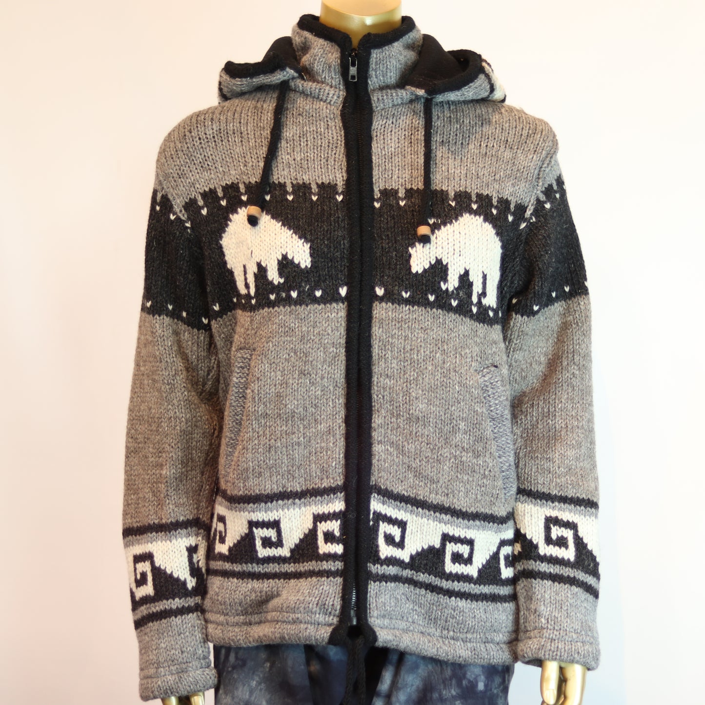 Everest Northern Polar Bear 100% Wool Jacket with Fleece Lining