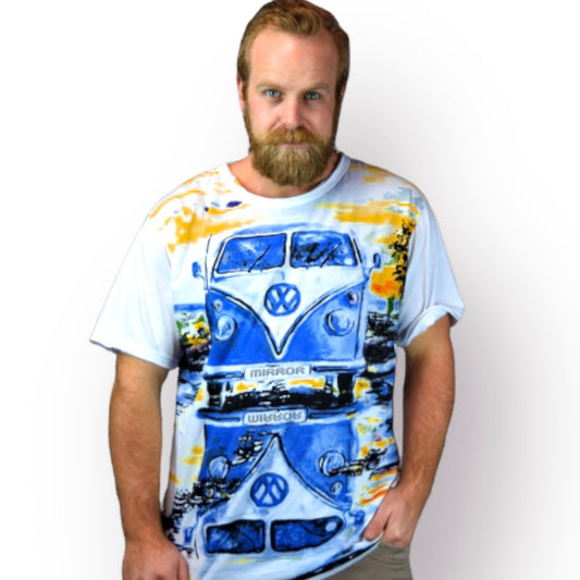 VW Bus Mirrored Lake Men's T-shirt By Mirror Brand