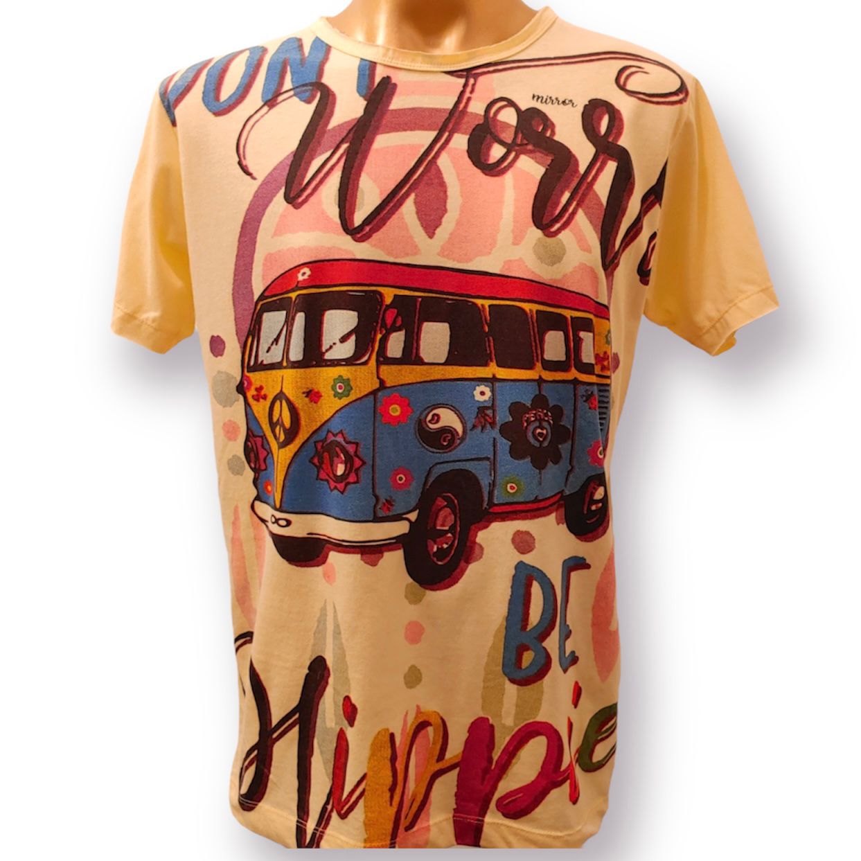Don't Worry Be Hippie Men's T-shirt by Mirror Brand