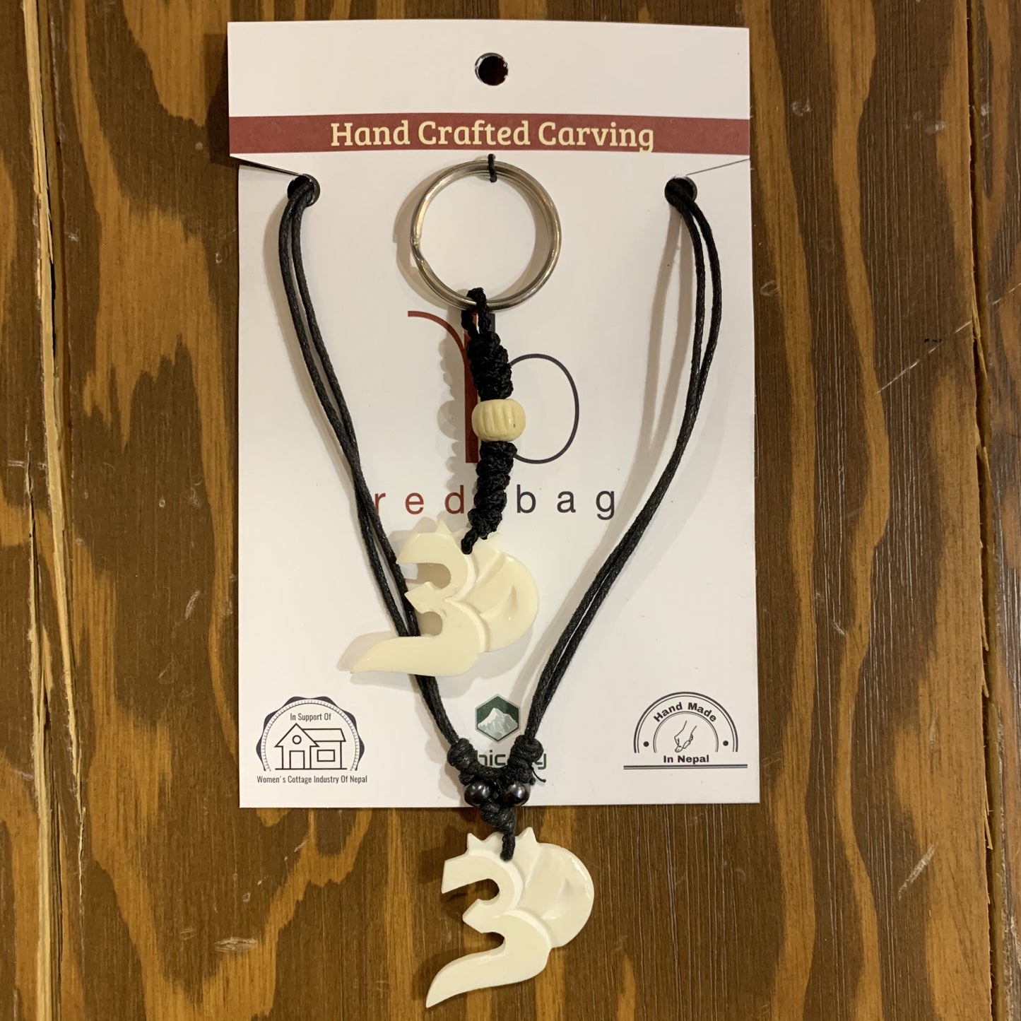 Bone Carving Necklace and Key Chain Combo
