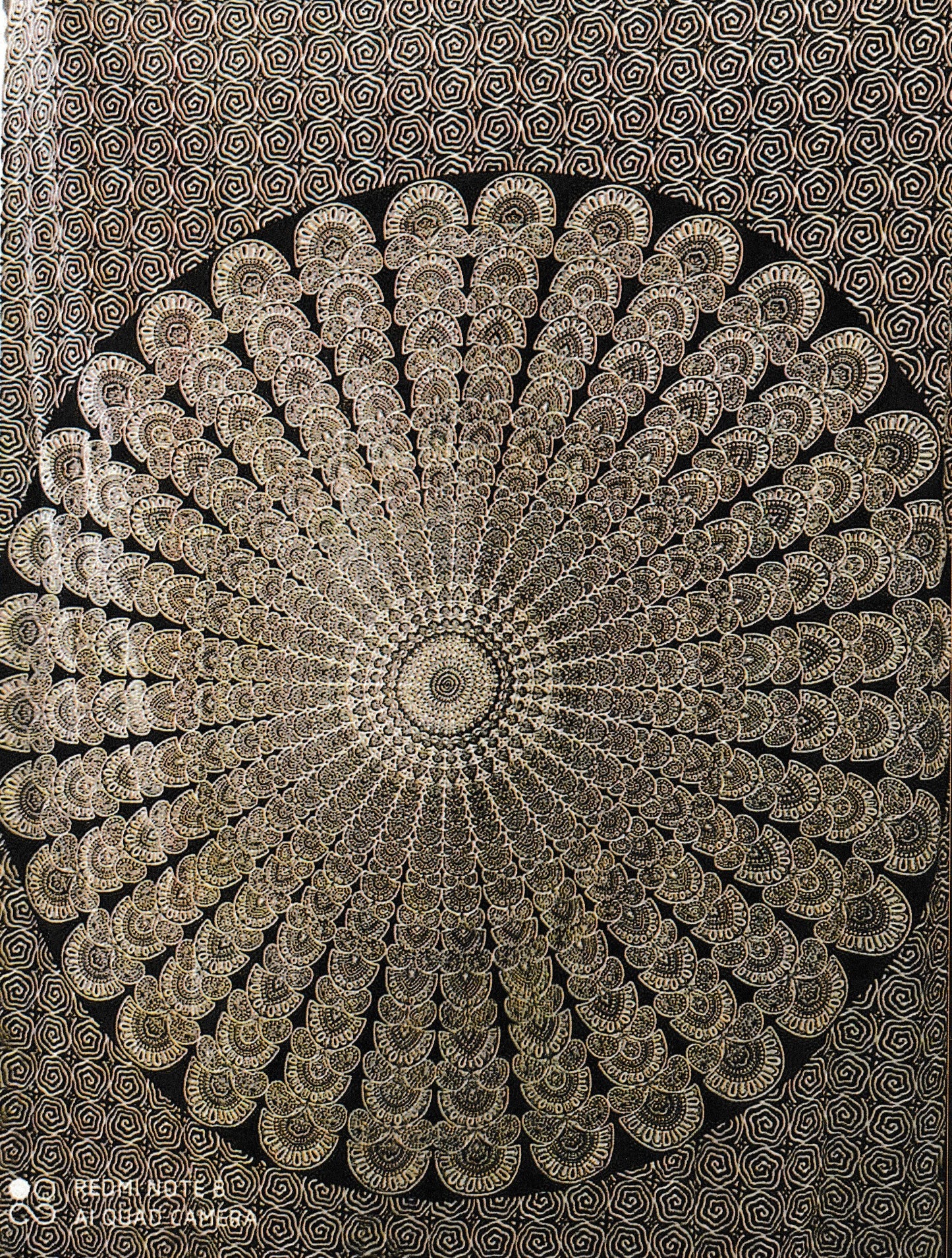 Monotone Mandala Tapestry